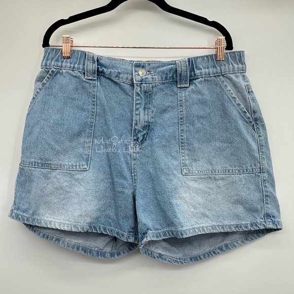 Wax Jean Pants - Wax Jean Collection Light Wash Denim Shorts 1X